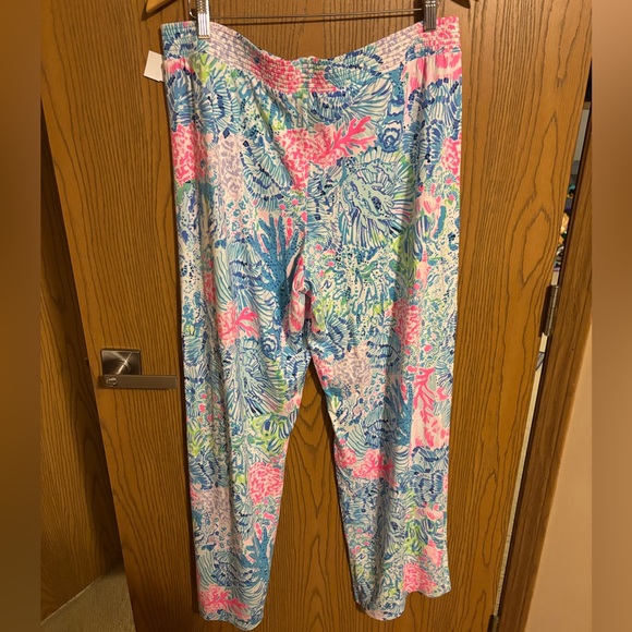 Lilly Pulitzer Wide Leg Smocked Waist Stretch Pants - Picture 7 of 7